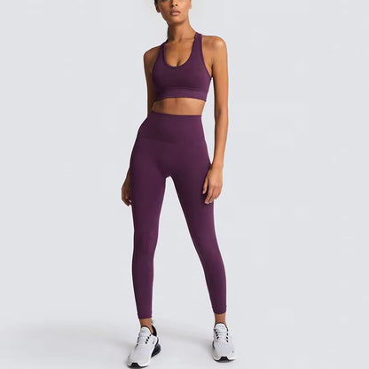 2021 Hot Women'S Seamless Yoga Suit Sportswear Fitness Suit Sports Bra Leggings 2 Piece Sets Gym Clothes Costume for Yoga Female