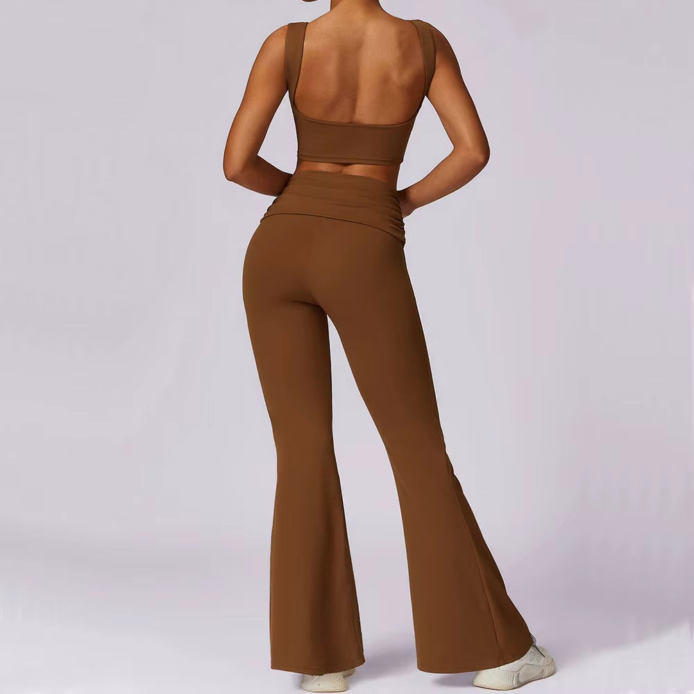 Yoga Clothing Sets Athletic Wear Women High Waist Leggings and Top Two Piece Set Gym Tracksuit Push up Fitness Workout Outfits