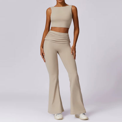 Yoga Clothing Sets Athletic Wear Women High Waist Leggings and Top Two Piece Set Gym Tracksuit Push up Fitness Workout Outfits