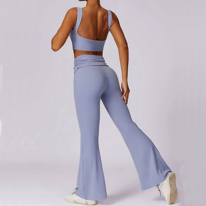 Yoga Clothing Sets Athletic Wear Women High Waist Leggings and Top Two Piece Set Gym Tracksuit Push up Fitness Workout Outfits