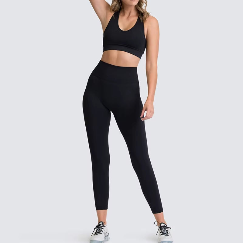 2021 Hot Women'S Seamless Yoga Suit Sportswear Fitness Suit Sports Bra Leggings 2 Piece Sets Gym Clothes Costume for Yoga Female
