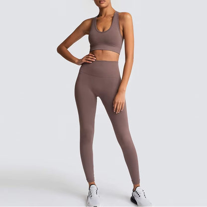 2021 Hot Women'S Seamless Yoga Suit Sportswear Fitness Suit Sports Bra Leggings 2 Piece Sets Gym Clothes Costume for Yoga Female