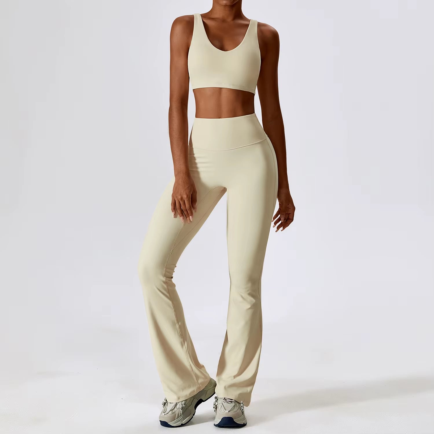 2 Pieces Women Tracksuit Yoga Set Workout Sportswear Gym Clothing Fitness Long Sleeve Crop Top High Waist Leggings Sports Suits